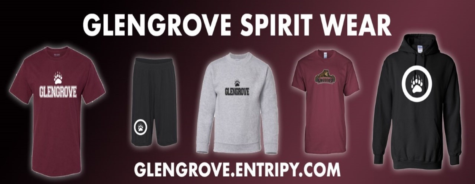 t-shirts and hoodies with Glengrove logo
